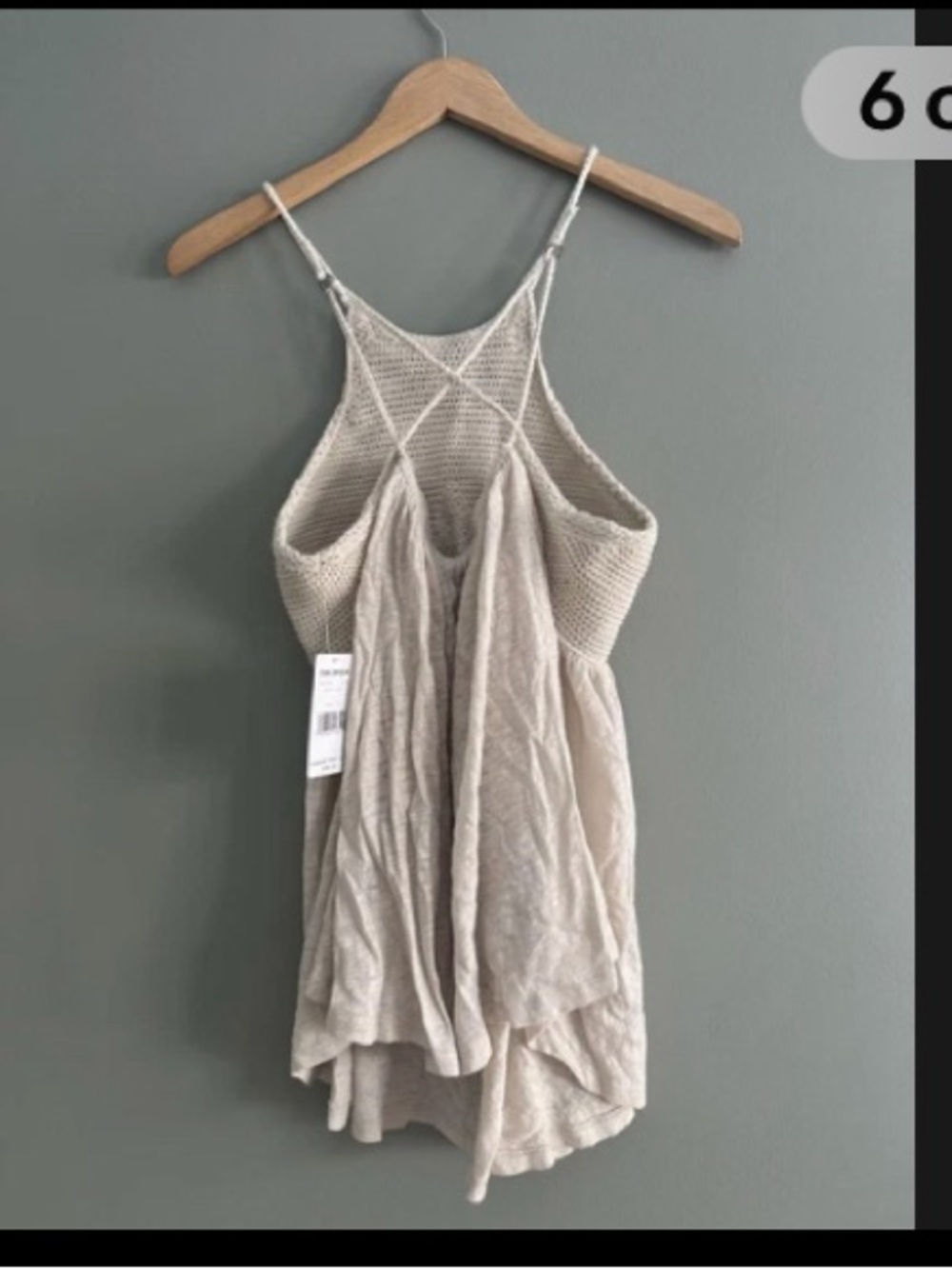 Like New  Free People Soft Clay Knit halter top large washed once. NO TAGS - Picture 5 of 7